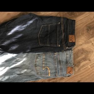 2 pairs American Eagle sz 10 skinny jeans